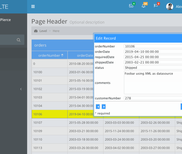 phpgrid laravel5 bootstrap3 full edit