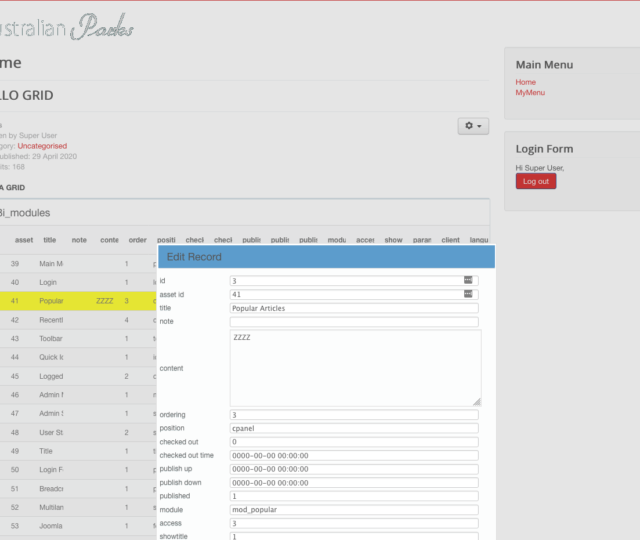 joomla3 phpgrid
