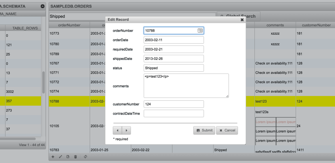 db admin demo