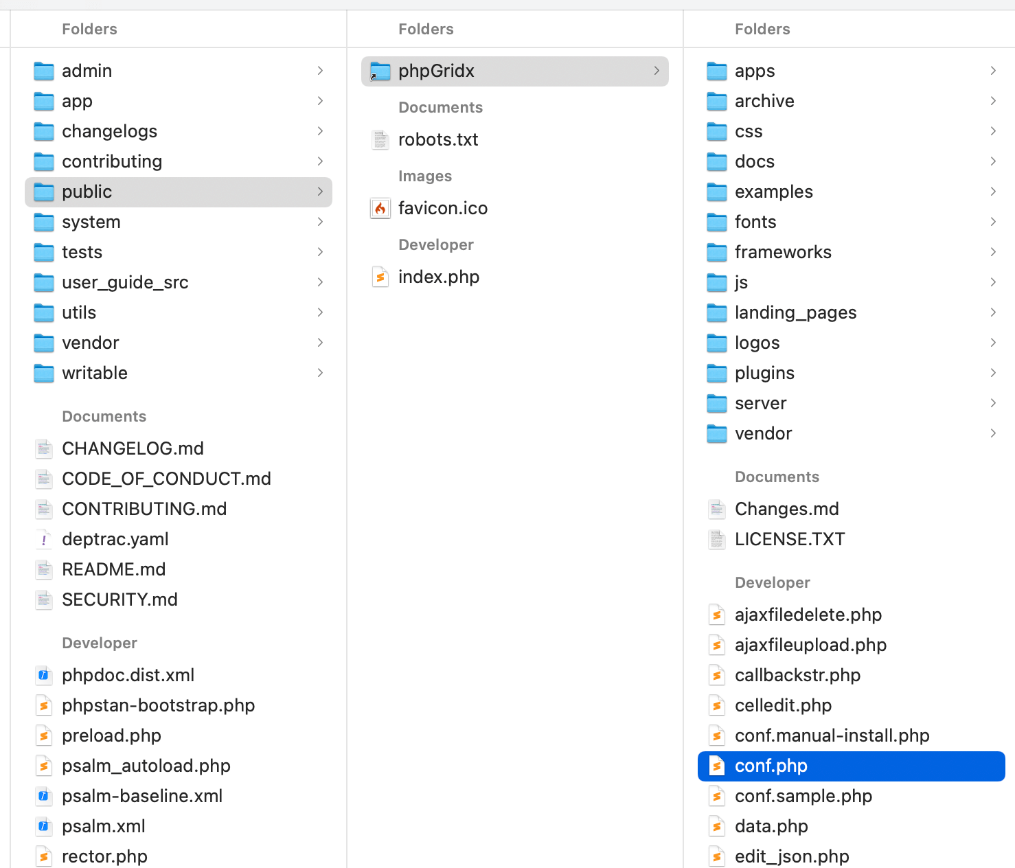 codeigniter phpgrid folder structure